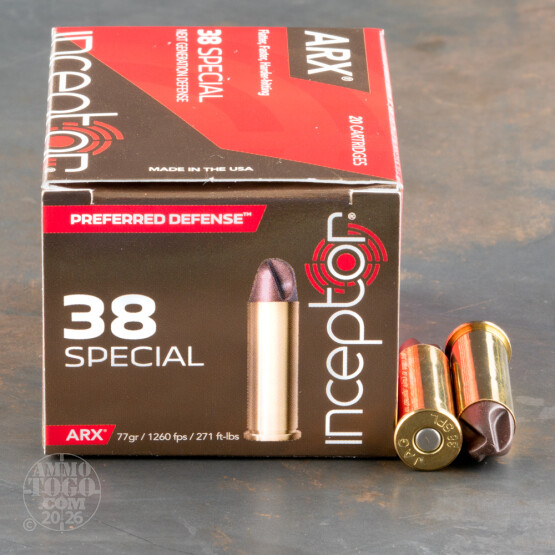 20rds – 38 Special Inceptor 77gr. ARX Ammo