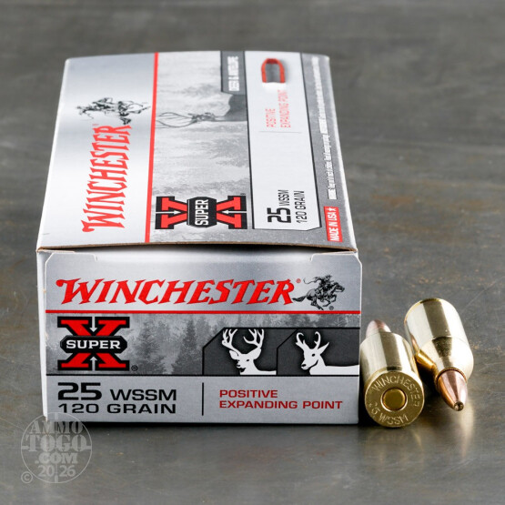20rds - 25 WSSM Winchester Super-X 120gr. Positive Expanding Point Ammo
