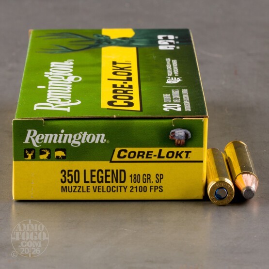 20rds – 350 Legend Remington Core-Lokt 180gr. JSP Ammo