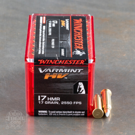50rds - 17 HMR Winchester Varmint HV 17gr. V-Max Ammo