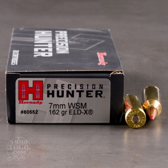 20rds – 7mm WSM Hornady Precision Hunter 162gr. ELD-X Ammo