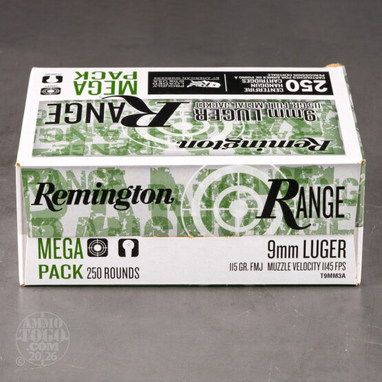 1000rds – 9mm Remington Range 115gr. FMJ Ammo