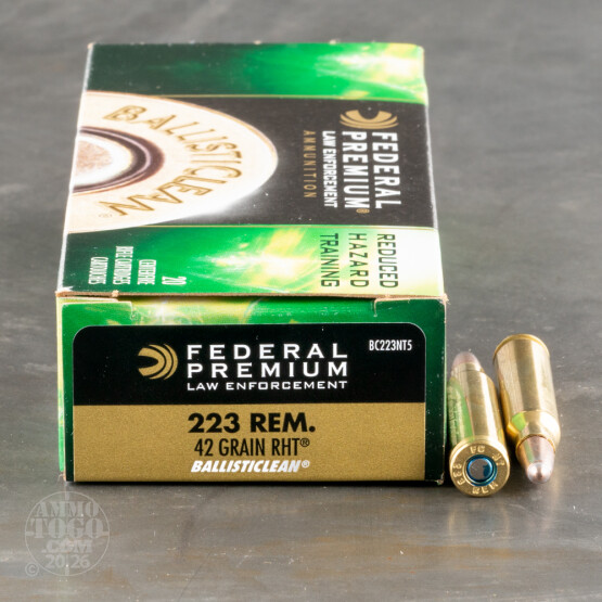20rds – 223 Rem Federal LE BallistiClean 42gr. RHT Frangible