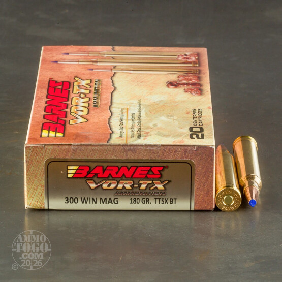 20rds – 300 Win Mag Barnes VOR-TX 180gr. TTSX BT Ammo
