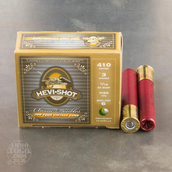 10rds - .410 Gauge Hevi-Shot Classic Doubles 3" 7/16oz. #6 Shot Ammo