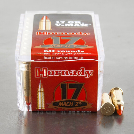 500rds - 17 Mach 2 Hornady 17gr. V-Max Polymer Tip Ammo