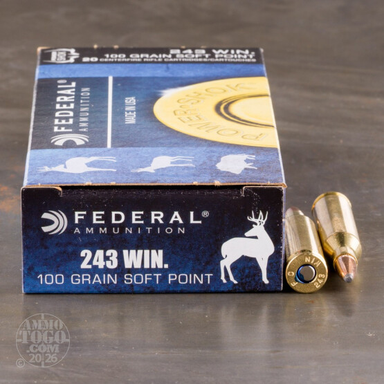 20rds - .243 Win. Federal Power-Shok 100gr. SP Ammo