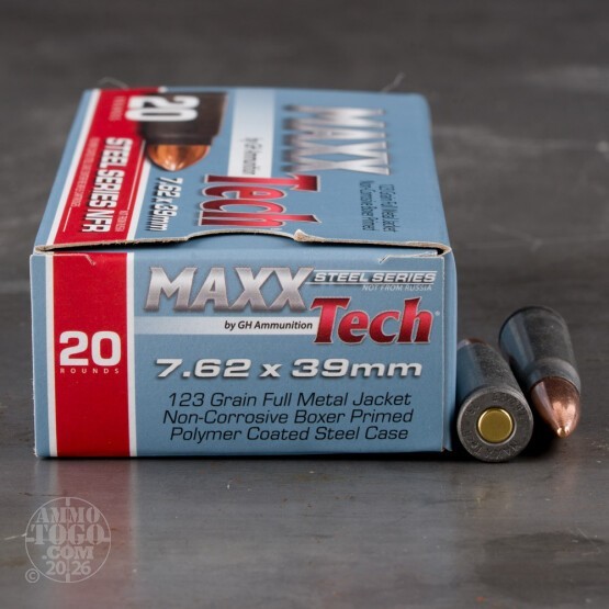 600rds – 7.62x39 MAXXTech Steel Series NFR 123gr. FMJ Ammo