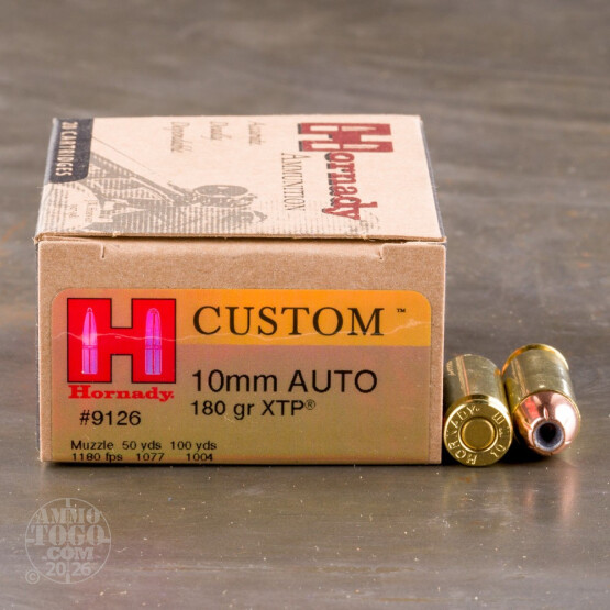200rds – 10mm Hornady Custom 180gr. XTP Ammo 