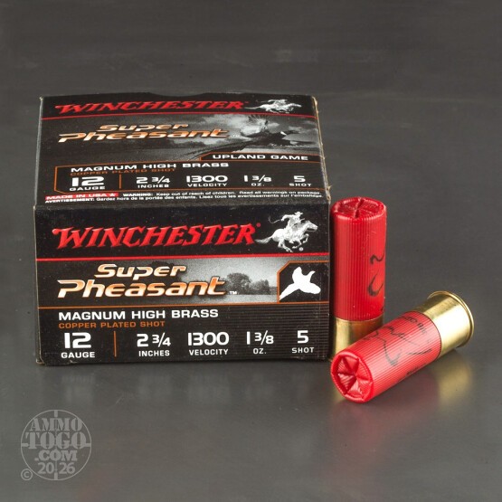 25rds – 12 Gauge Winchester Super Pheasant 2-3/4" 1-3/8oz. #5 Shot Ammo