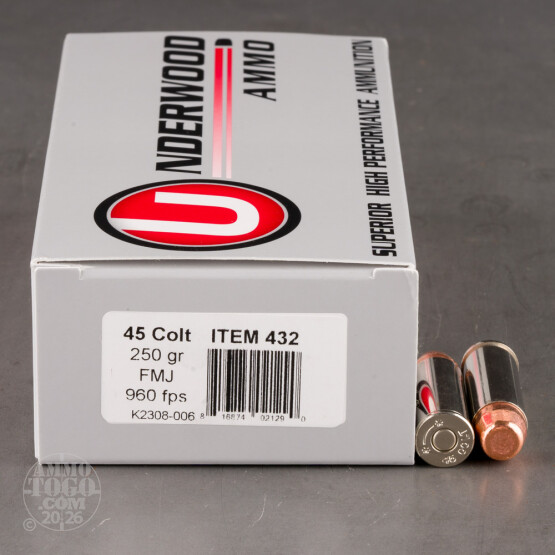 50rds – 45 Long Colt Underwood 250gr. FMJ Ammo