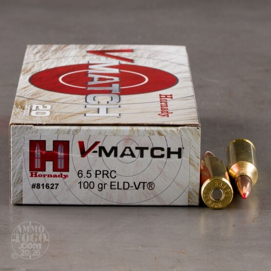 20rds – 6.5 PRC Hornady V-Match 100gr. ELD-VT Ammo