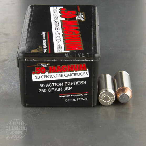 20rds - 50 Action Express Magnum Research 350gr. JSP Ammo