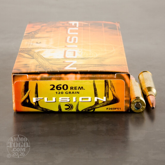 20rds - 260 Rem. Federal Fusion 120gr. SP Ammo