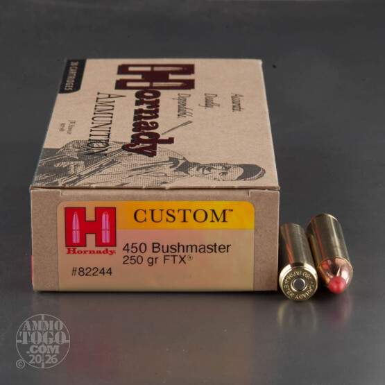 20rds - .450 Bushmaster Hornady 250gr. FTX Ammo