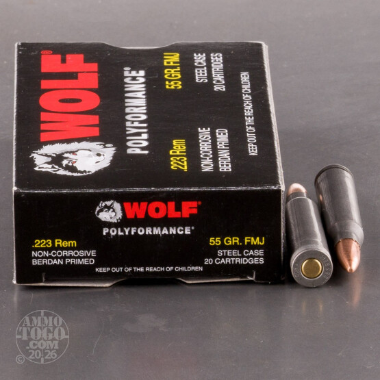 20rds - .223 WPA Polyformance 55gr. FMJ Ammo