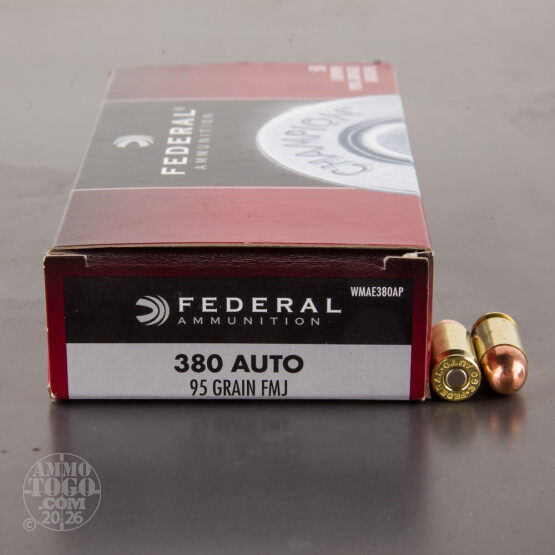 50rds - 380 Auto Federal Champion 95gr. FMJ Ammo