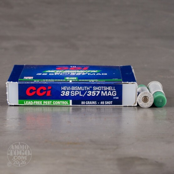 10rds – 38 Special CCI Pest Control Shotshell 80gr. #8 Bismuth Shot Ammo
