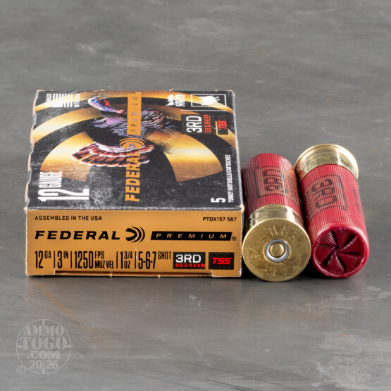 5rds – 12 Gauge Federal 3rd Degree 3" 1-3/4oz. #5/6/7 Shot Ammo