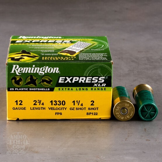 25rds – 12 Gauge Remington Express XLR 2-3/4" 1-1/4oz. #2 Shot Ammo