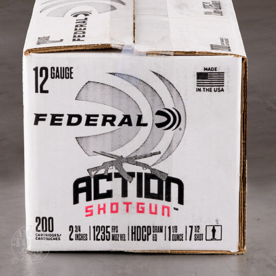 200rds – 12 Gauge Federal Action Shotgun 2-3/4" 1-1/8oz. #7.5 Shot Ammo