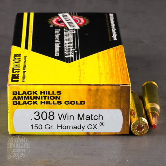 308 - 150 Grain CX - Black Hills Gold - 100 Rounds