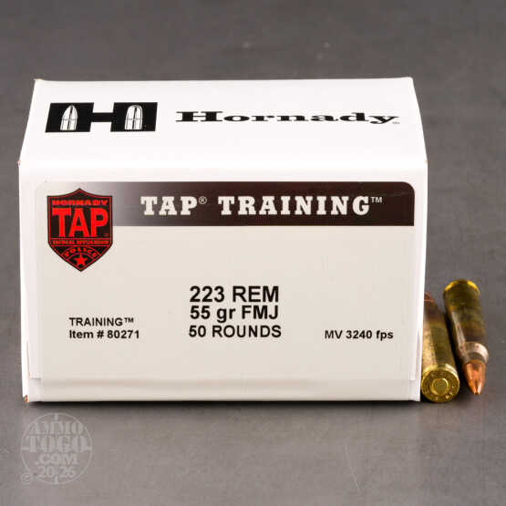 500rds – 223 Rem Hornady TAP Training 55gr. FMJ Ammo