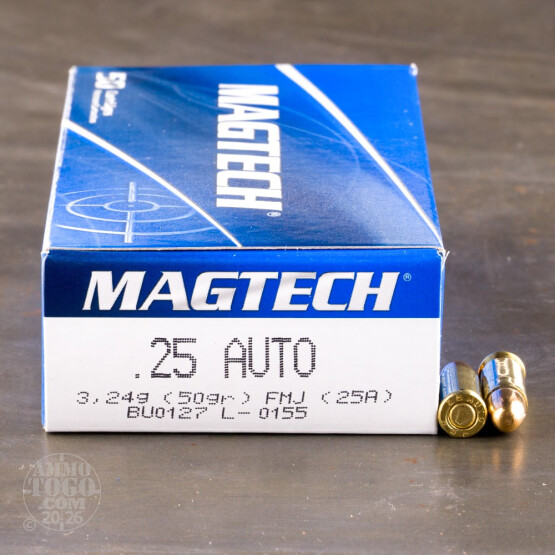 50rds – 25 Auto Magtech 50gr. FMJ Ammo