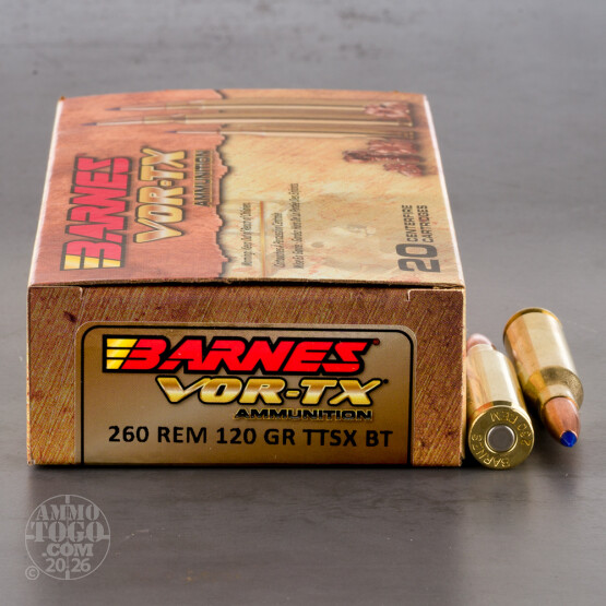 20rds - 260 Rem. Barnes 120gr. Tipped TSX BT Ammo