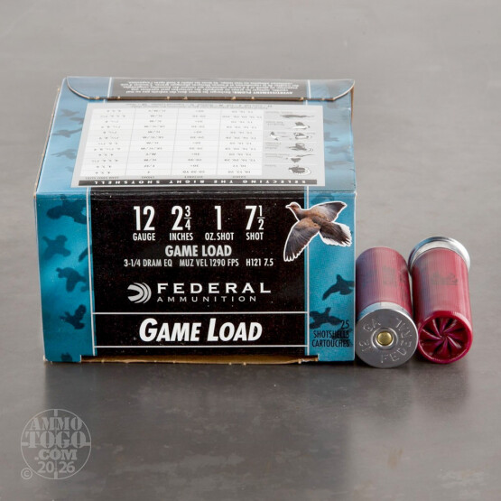 250rds - 12 Gauge Federal Game Shok 2 3/4" 1oz. #7 1/2 Shot Ammo