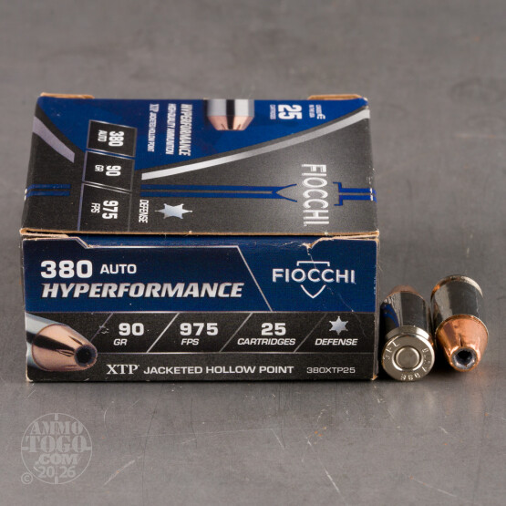 25rds – 380 Auto Fiocchi 90gr. XTP Ammo