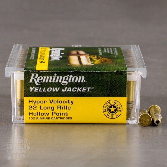 100rds - 22LR Remington Yellow Jacket 33gr. Hollow Point Ammo