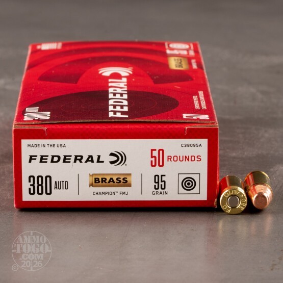 1000rds – 380 ACP Federal Champion 95gr. FMJ Ammo