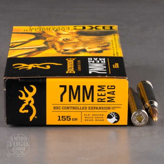 20rds – 7mm Rem Mag Browning BXC 155gr. Terminal Tip Ammo
