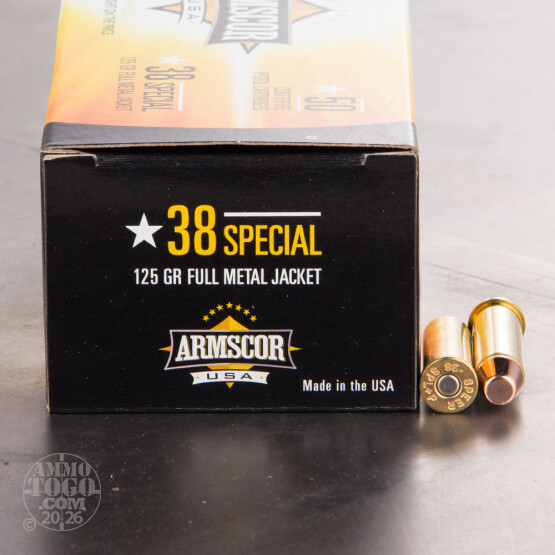 500rds - 38 Special ARMSCOR USA Precision 125gr. FMJ Ammo