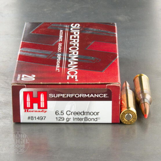 20rds - 6.5 Creedmoor Hornady Superformance 129gr. InterBond Ammo
