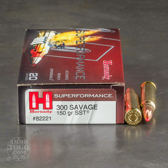 20rds - 300 Savage Hornady Superformance 150gr. SST Polymer Tip Ammo