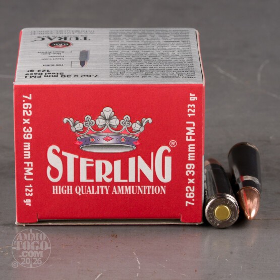 1000rds – 7.62x39 Sterling 123gr. FMJ Ammo