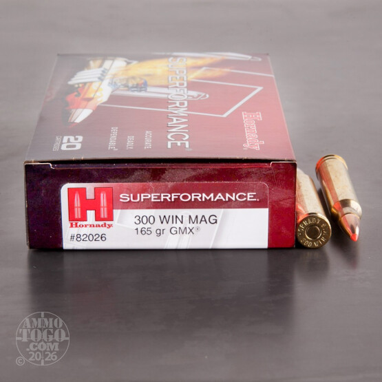 20rds - 300 Win Mag Hornady 165gr. GMX Superformance Ammo