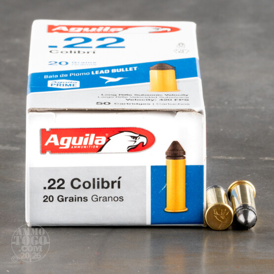 50rds - 22 LR Aguila Colibri 20gr. LRN Ammo