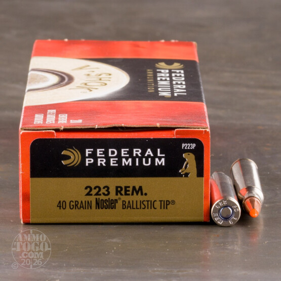 200rds - 223 Federal Premium V-Shok 40gr. Nosler Ballistic Tip Ammo