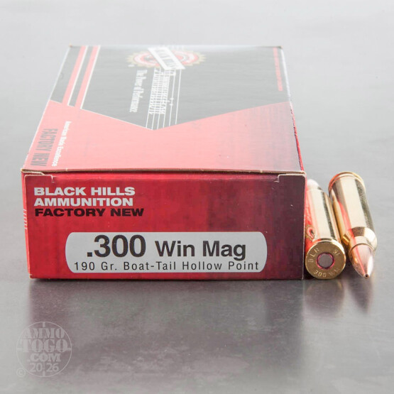 100rds - 300 Win Mag Black Hills 190gr. Match Boat-Tail Hollow Point Ammo