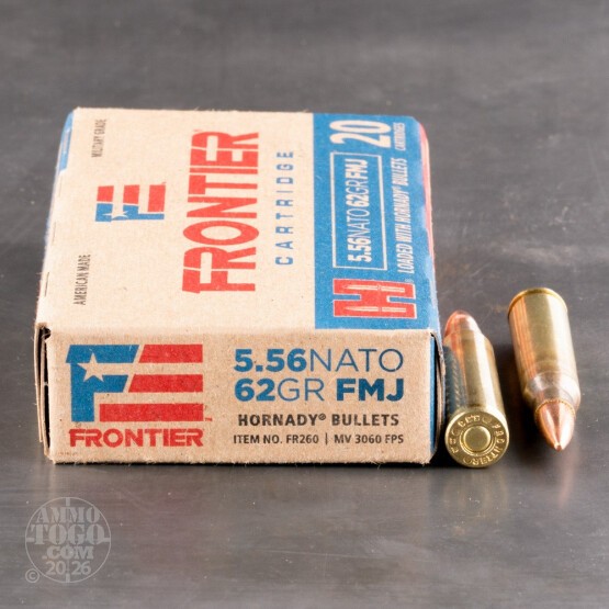 500rds – 5.56x45 Hornady Frontier 62gr. FMJ Ammo