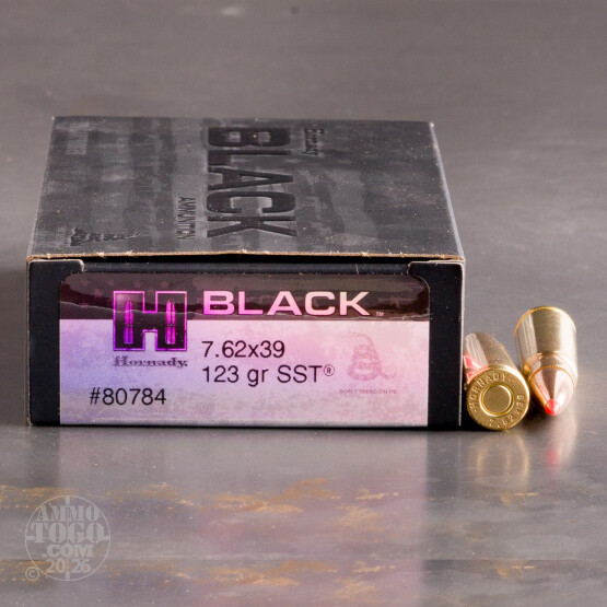 20rds – 7.62x39 Hornady BLACK 123gr. SST Ammo