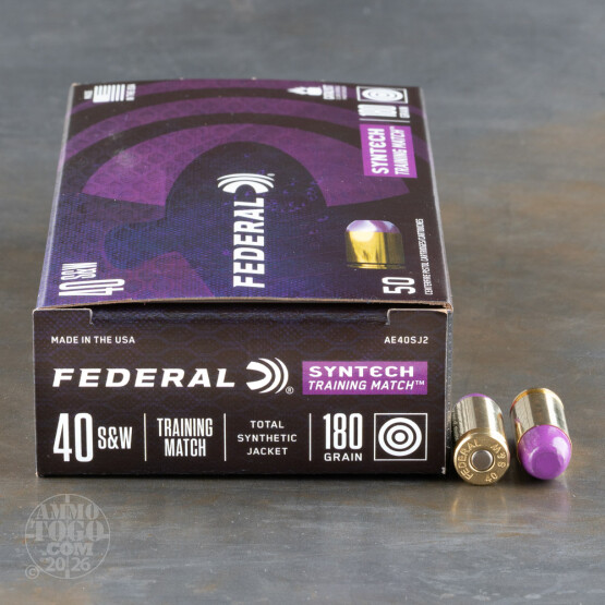 50rds – 40 S&W Federal Syntech Training Match 180gr. Total Synthetic Jacket FN Ammo