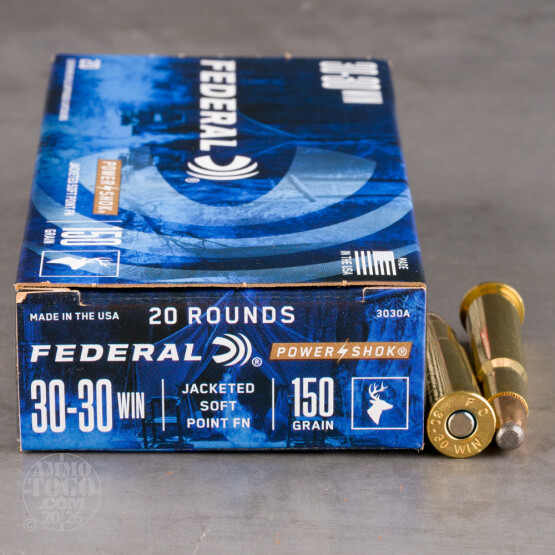 20rds - 30-30 Federal Power-Shok 150gr. SP FN Ammo