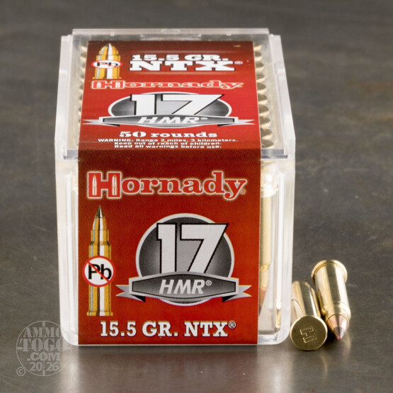 50rds – 17 HMR Hornady 15.5gr. NTX Ammo