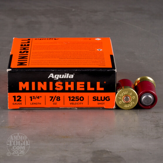 25rds – 12 Gauge Aguila Minishell 1-3/4" 7/8oz. Rifled Slug Ammo