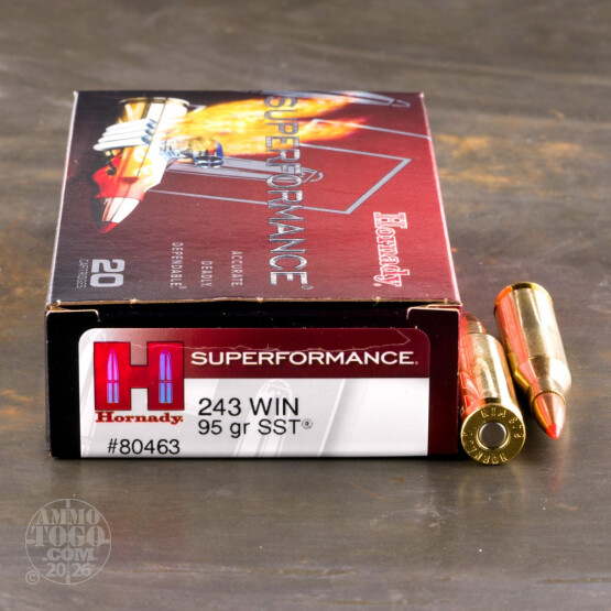 20rds - 243 Win. Hornady Superformance 95gr. SST Ammo