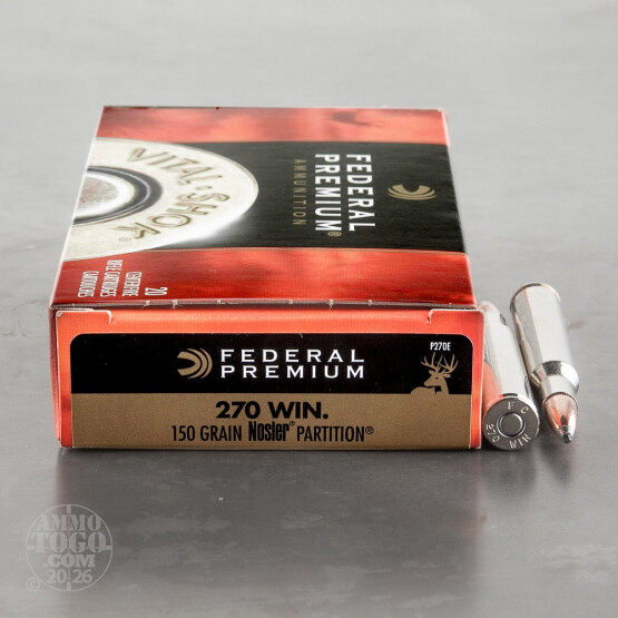 20rds - 270 Win Federal 150gr. Vital-Shok Nosler Partition Ammo